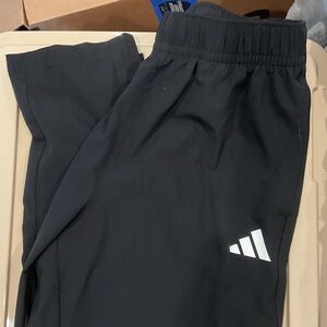Adidas Kids Black Joggers with White Logo